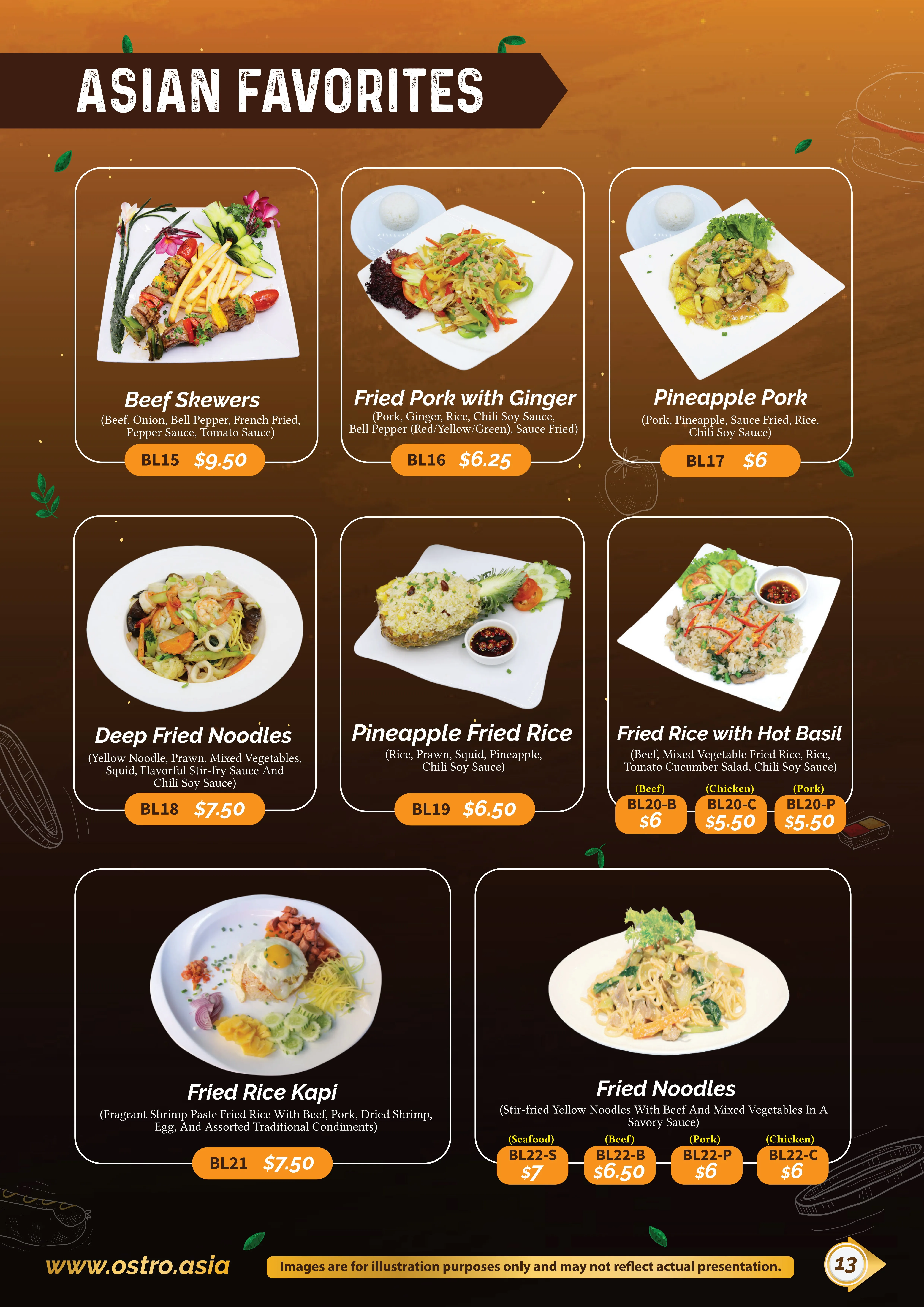 Main Courses Menu 3